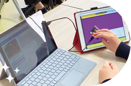 タブレットPCで学習するようす