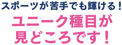 スポーツが苦手でも輝ける!ユニーク種目が見どころです!