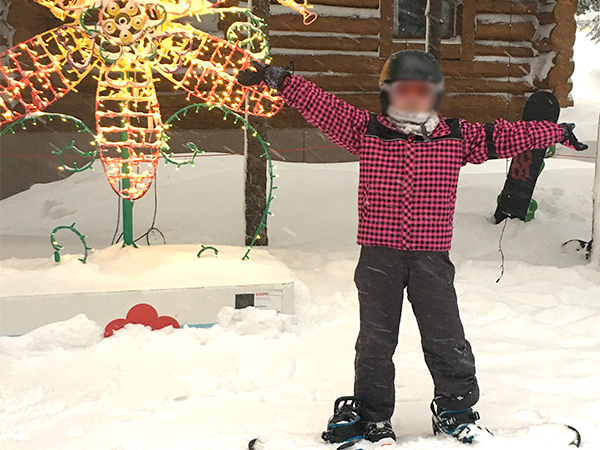 北海道で、念願のスノーボードに初挑戦しました