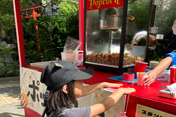 スタンプラリーの景品のポップコーン